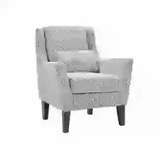 Geometric Pattern Fabric Accent Chair with Dark Legs